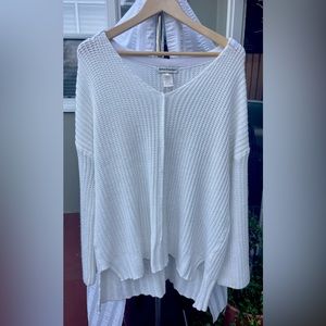 White knit sweater